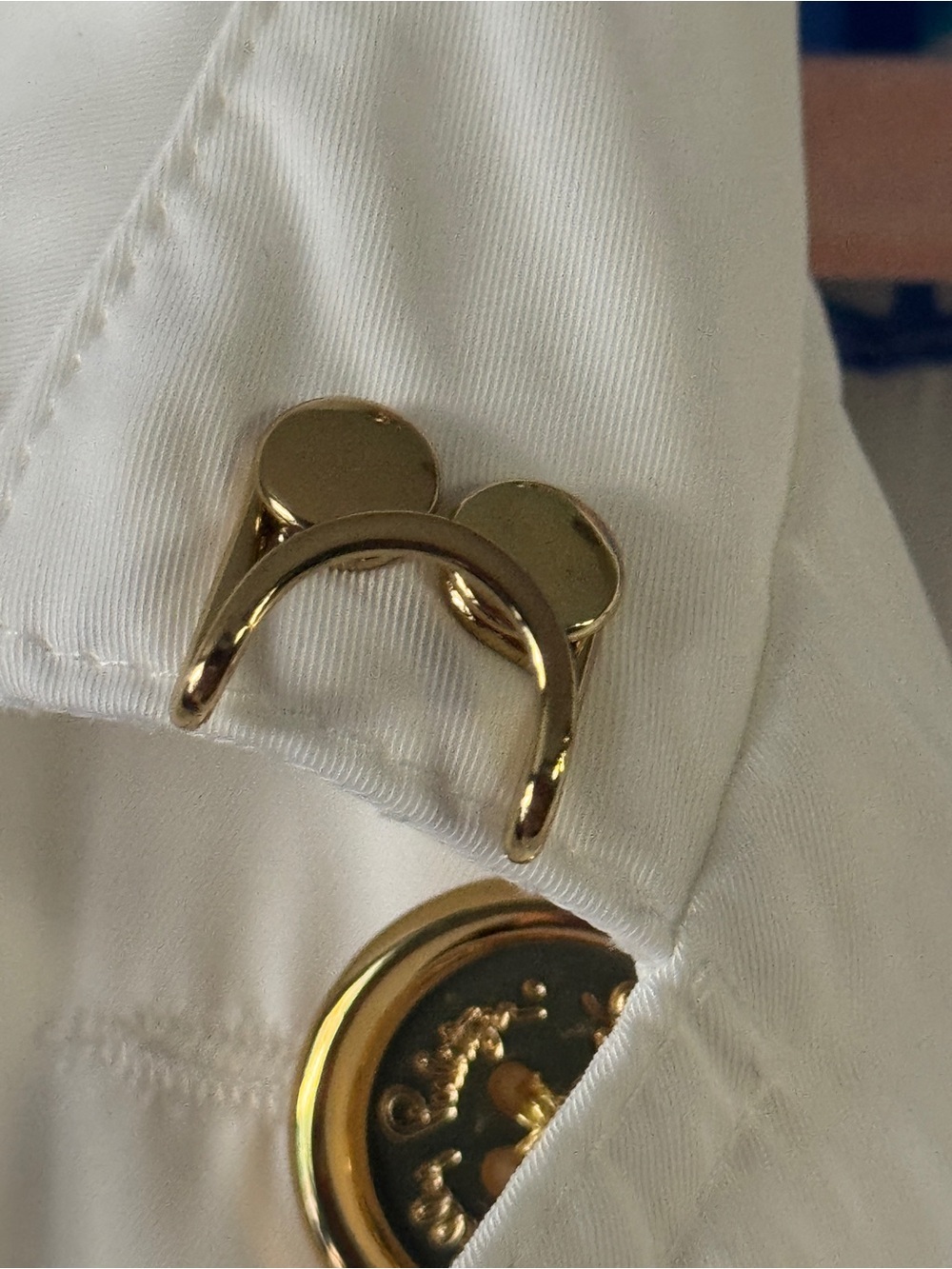 Lilly Pulitzer White Double-Breasted Trench with Gold Buttons - Picture 4 of 6